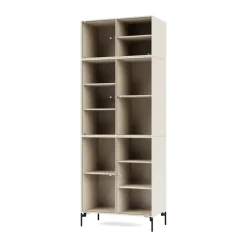 Ripple IV display cabinet 69.6x187.2x38 cm, Oat-legs black