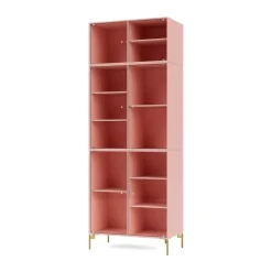 Ripple IV display cabinet 69.6x187.2x38 cm, Ruby-legs brass