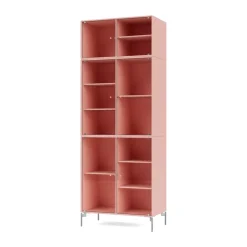 Ripple IV display cabinet 69.6x187.2x38 cm, Ruby-legs chrome