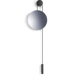 Rise and Shine mirror, Burned oak-steel weight
