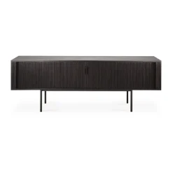 Roller Max TV unit, Lacquered teak-black-2 doors