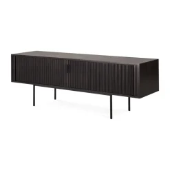 Roller Max TV unit, Lacquered teak-black-2 doors