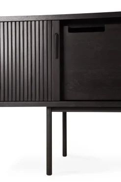 Roller Max TV unit, Lacquered teak-black-2 doors