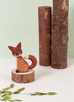 Roxy fox decoration 10 cm, Mahogany