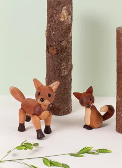 Roxy fox decoration 10 cm, Mahogany