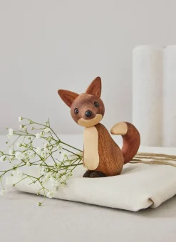 Roxy fox decoration 10 cm, Mahogany