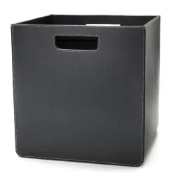 Ørskov storage box, black with white stitches