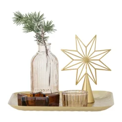 Sanga tray with decorative objects 6 pieces, Gold