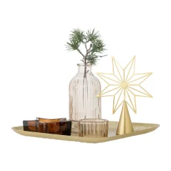 Sanga tray with decorative objects 6 pieces, Gold