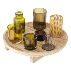 Sanga tray with lantern 8 pieces, Natural-multi