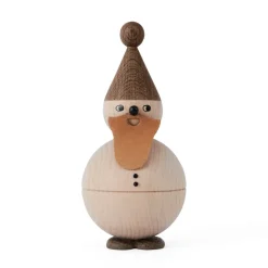 Santa Claus wooden figure, Beech-oak-leather