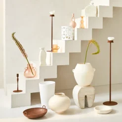 Sassi B candle sticks 30 cm, Chalk