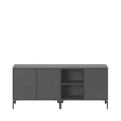 Save side table, Anthracite 04, black lacquered leg