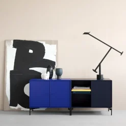 Save side table, Beetroot 165, black lacquered leg