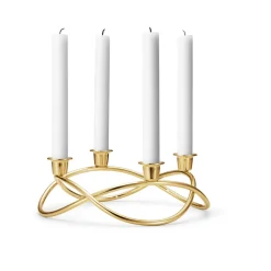 Season candleholder Ø26 cm, gold plated