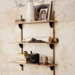 Sector shelf triple wide, Oak-black