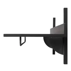 Sector shelf with hanging rail 37x87 cm, Black ash-black brass