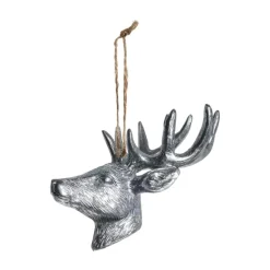 Serafina deer decoration hanger 12.5 cm, Antique silver