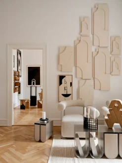 Serif Relief wall decoration M, Off white