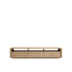 Shadow media cabinet, Oiled oak 3 drawers