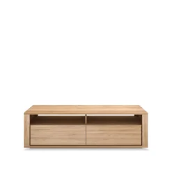 Shadow media cabinet, Oiled oak 2 drawers