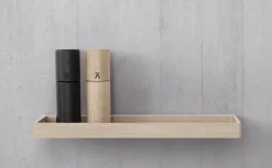 Shelf 10 wall shelf 32 cm, Lacquered oak