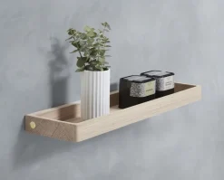 Shelf 10 wall shelf 32 cm, Lacquered oak