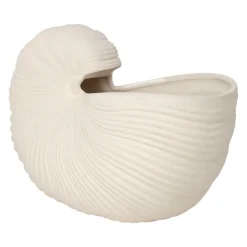 Shell flower pot, Off white