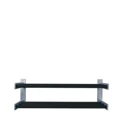Shoe shelf 5, Oak black stained, wall, 2 level