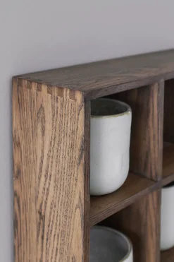 Showcase wall shelf 40x53 cm, Dark oiled oak