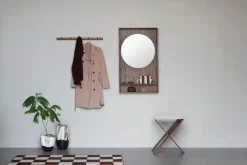 Show-me mirror with shelf large, Dark oiled