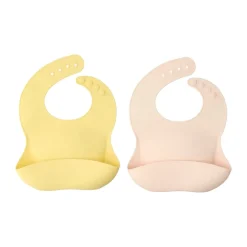 Silly bib silicone 2-pack, Blush Lemon
