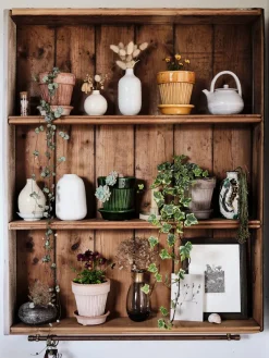 Simona flower pot glazed Ø14 cm, Green