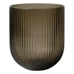 Simple Stripe glass vase brown, Medium