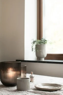 Simple Stripe glass vase brown, Medium