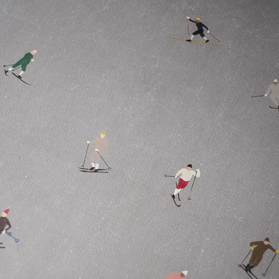 Skiers poster 40x50 cm, grey