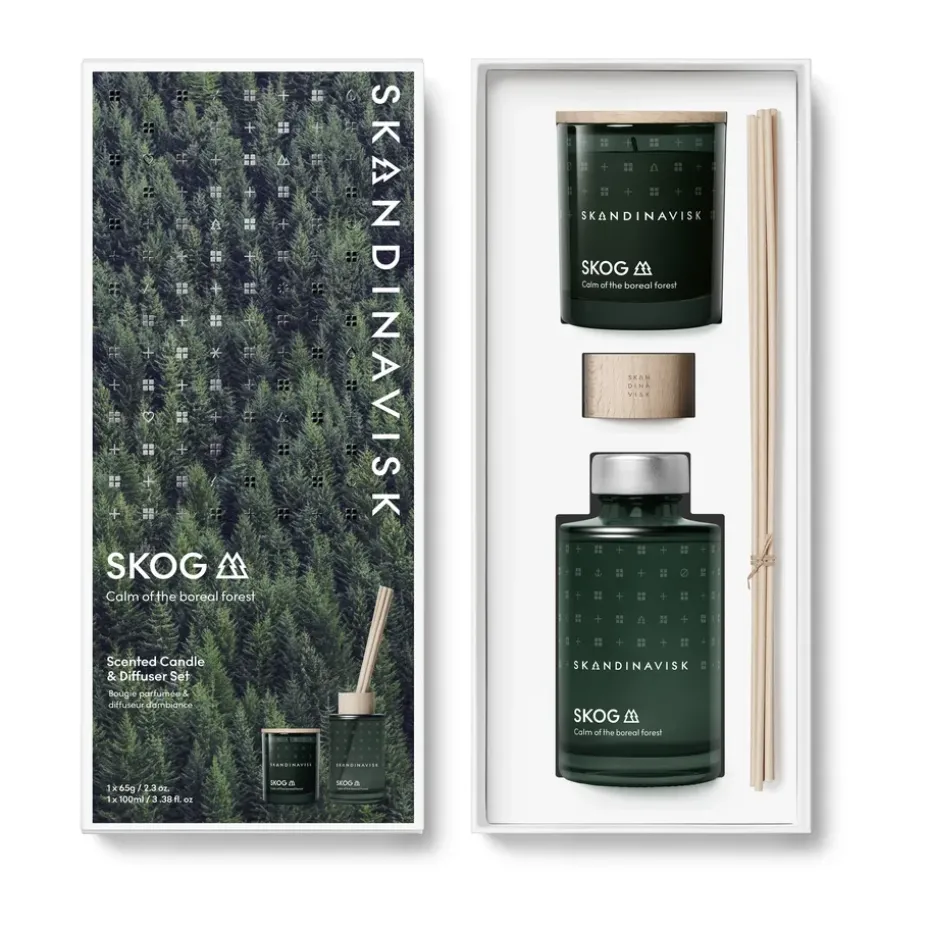 SKOG scented candle & reed diffuser, 65 g + 100 ml