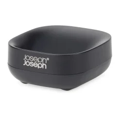 Slim compact soap dish 8.4 cm, Black