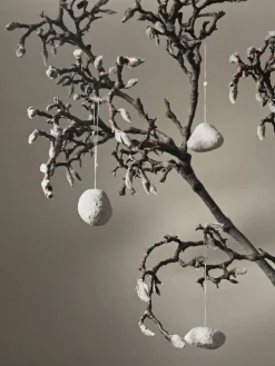 Snowball ornaments Christmas tree decoration 3 pieces, White