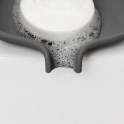 Soap dish with drainage spout silicone, Grafite grey