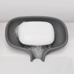 Soap dish with drainage spout silicone, Grafite grey