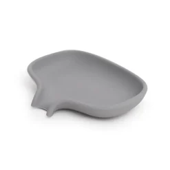 Soap dish with drainage spout silicone, grey