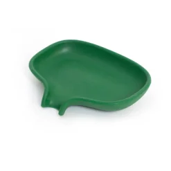 Soap dish with drainage spout silicone, Dark green