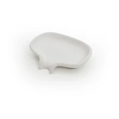 Soap Saver Flow soap dish with drainage spout concrete, White