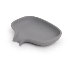 Soap Saver Flow soap dish with drainage spout small, Grey