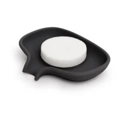Soap Saver Flow soap dish with drainage spout small, Black