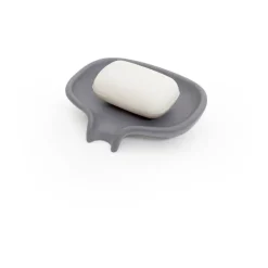 Soap Saver Flow soap dish with drainage spout concrete, Grey