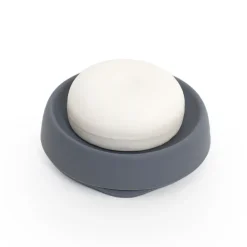 Soap tray with concealed drain spout in silicone - medium, Graphite