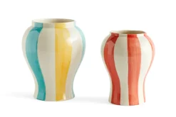 Sobremesa stripe vase L 25 cm, Green-yellow