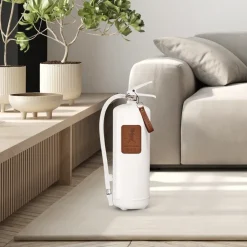Solstickan fire extinguisher 6 kg, White-dark brown leather
